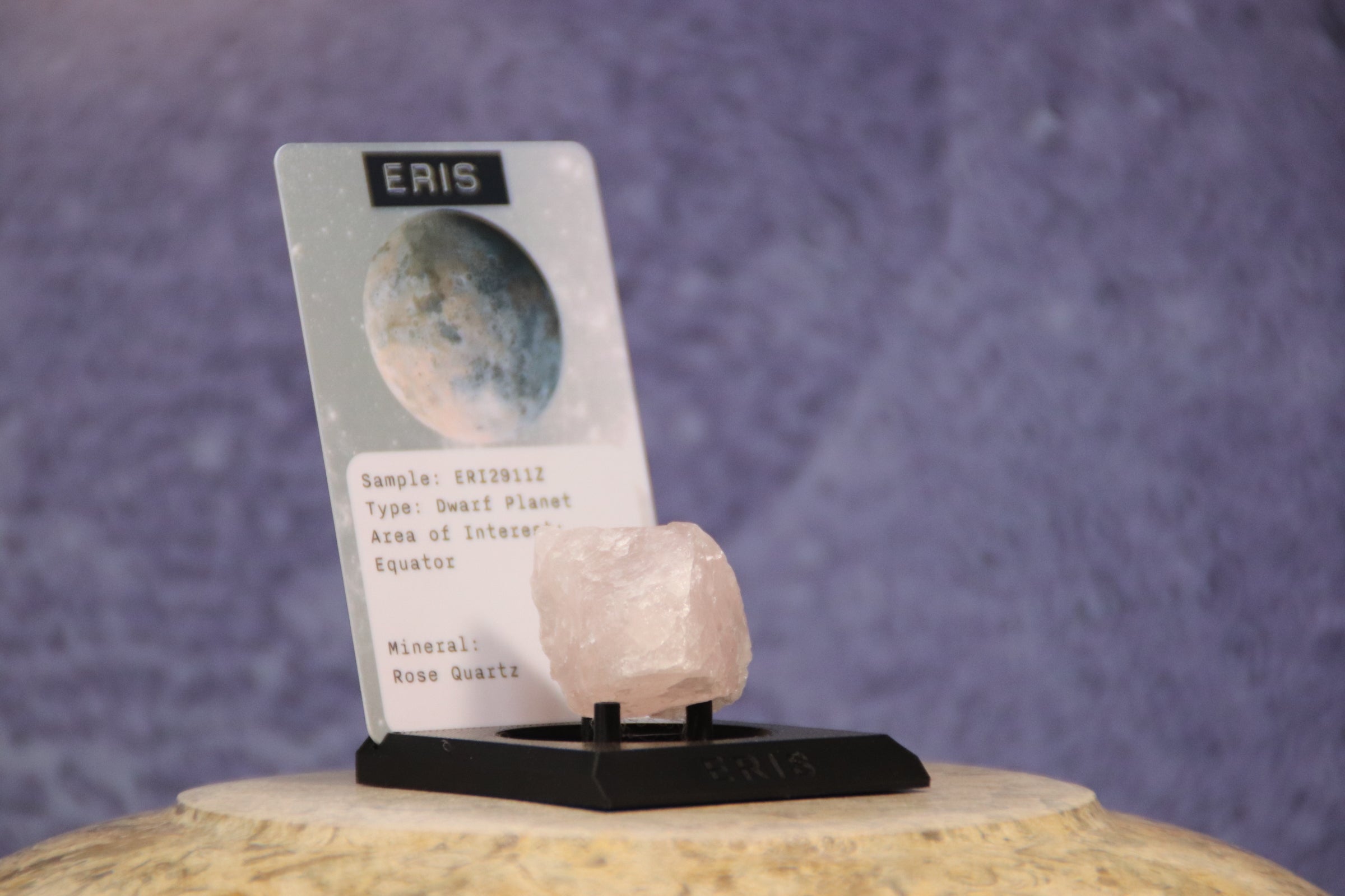 13 Dwarf Planet Eris Planetary Discovery Kit | Rose Quartz Rock Mineral Sample | STEM learning product | Planet 13 of Planet of the Month Club