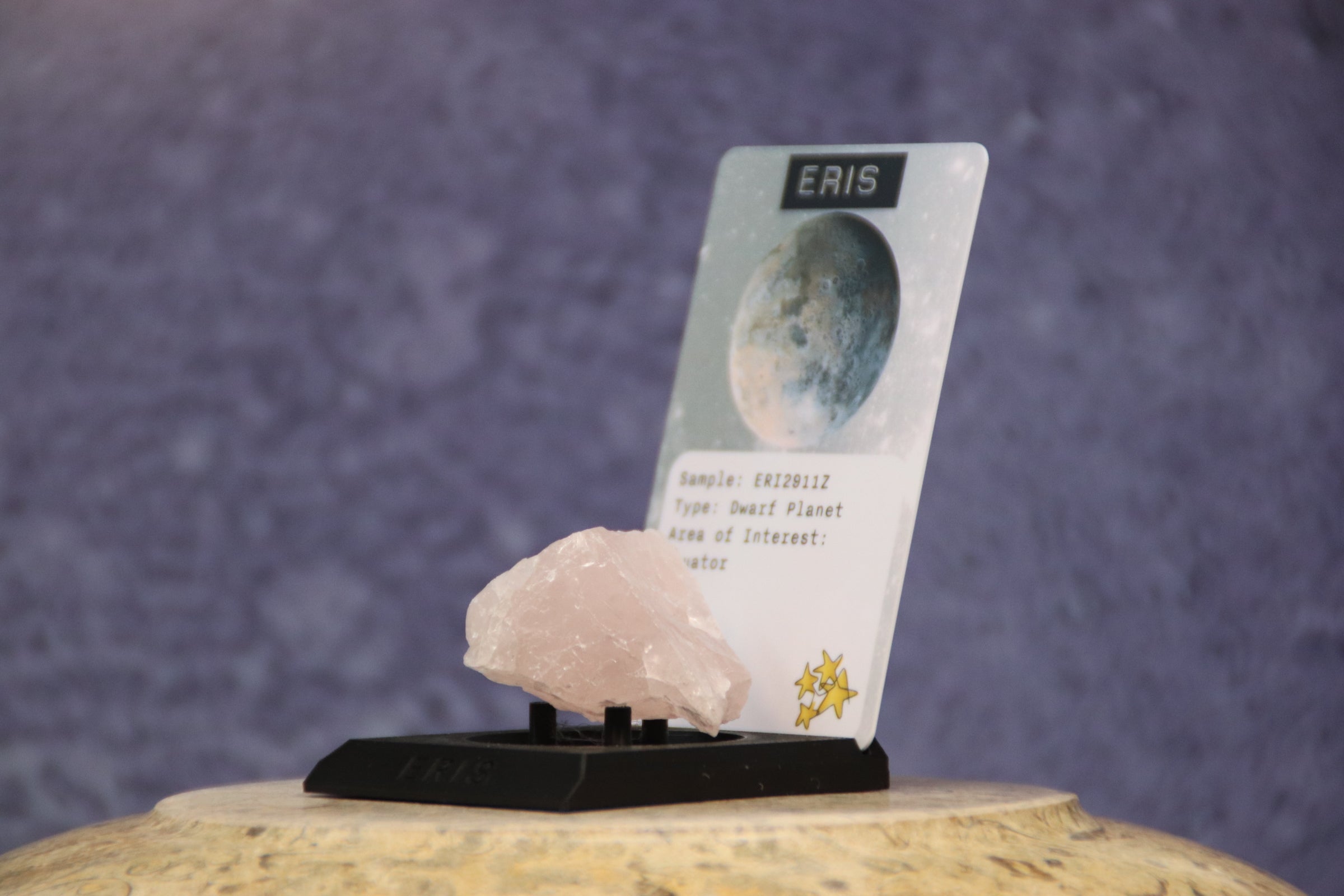 13 Dwarf Planet Eris Planetary Discovery Kit | Rose Quartz Rock Mineral Sample | STEM learning product | Planet 13 of Planet of the Month Club