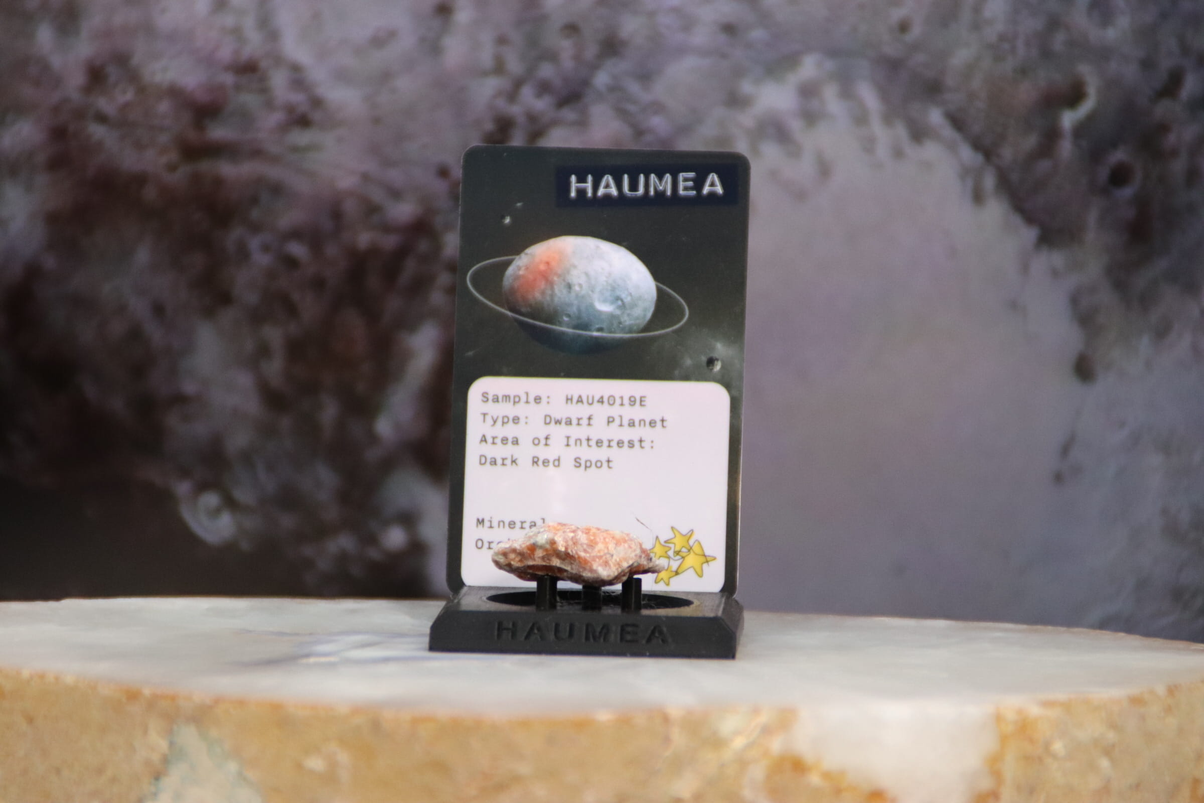 11 Dwarf Planet Haumea Planetary Discovery Kit | Orchid Calcite Rock Mineral Sample | STEM learning product | Planet 11 of Planet of the Month Club