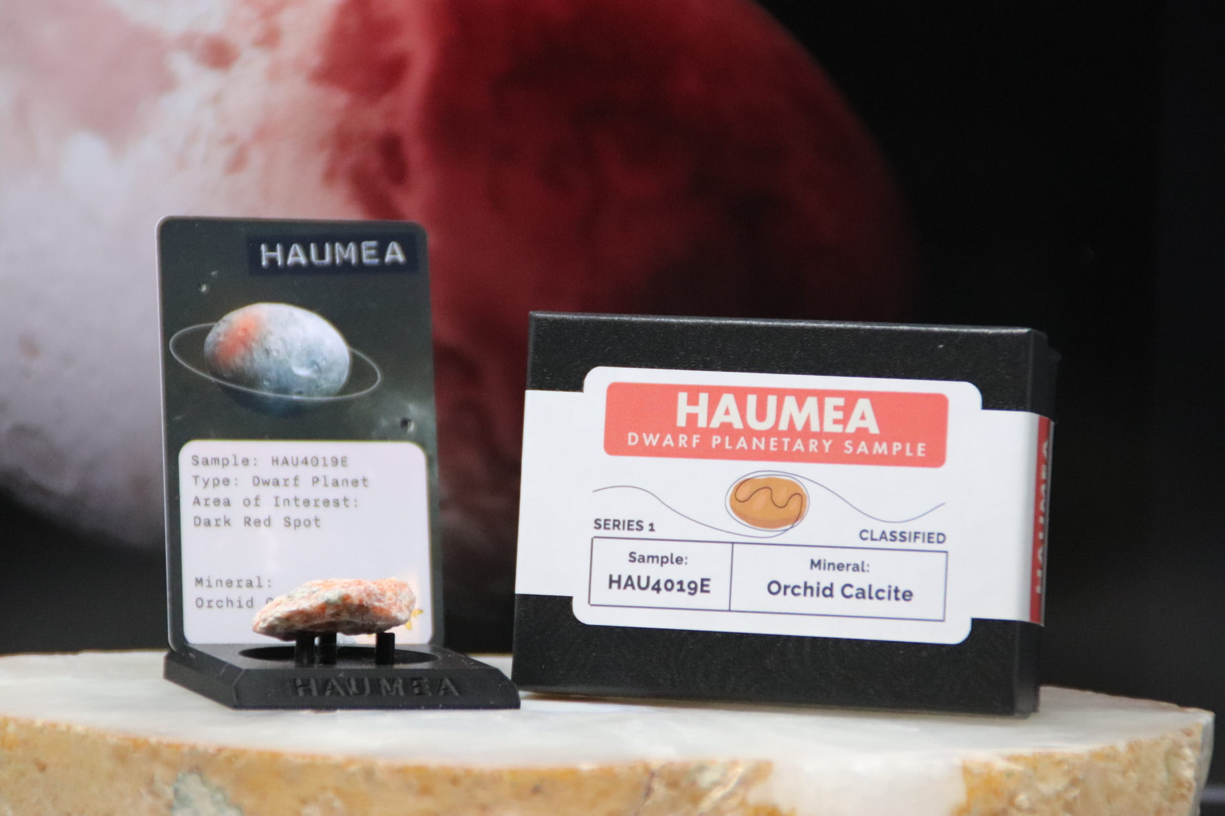 11 Dwarf Planet Haumea Planetary Discovery Kit | Orchid Calcite Rock Mineral Sample | STEM learning product | Planet 11 of Planet of the Month Club