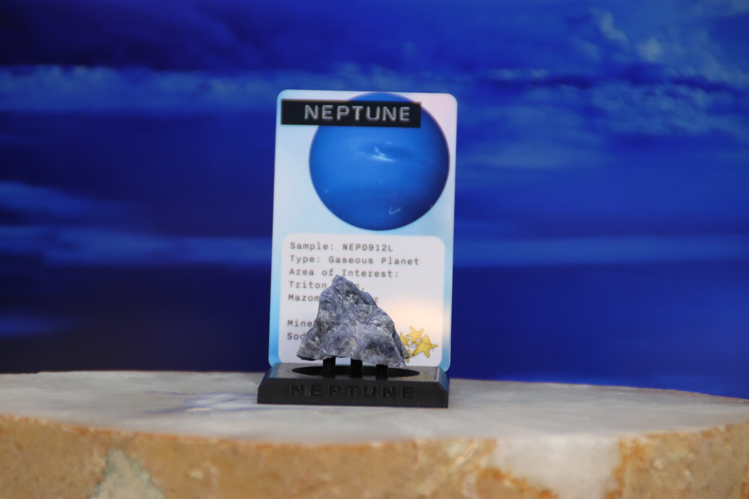 09 Planet Neptune Planetary Discovery Kit | Sodalite Rock Mineral Sample | STEM learning product | Planet 9 of Planet of the Month Club