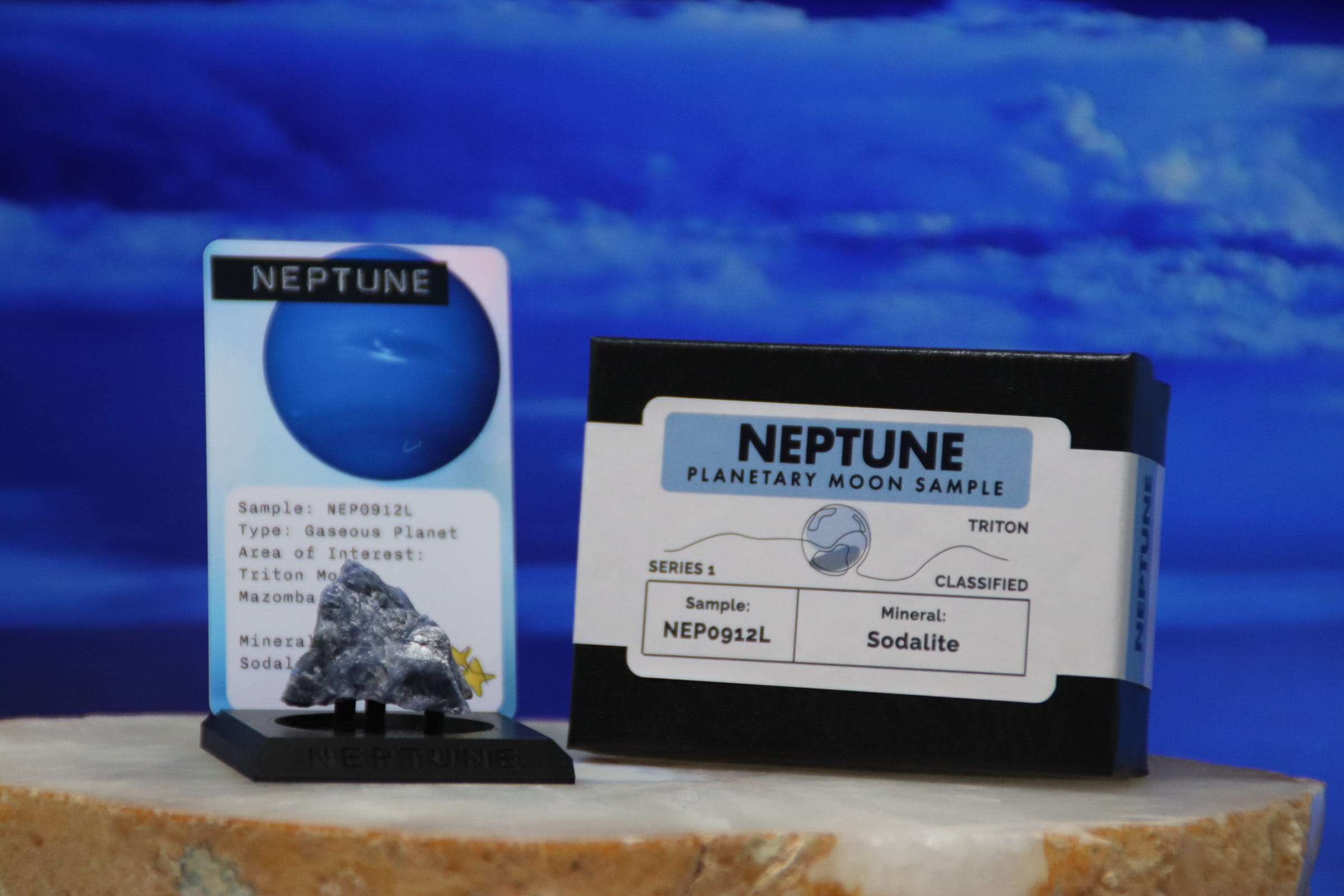 09 Planet Neptune Planetary Discovery Kit | Sodalite Rock Mineral Sample | STEM learning product | Planet 9 of Planet of the Month Club