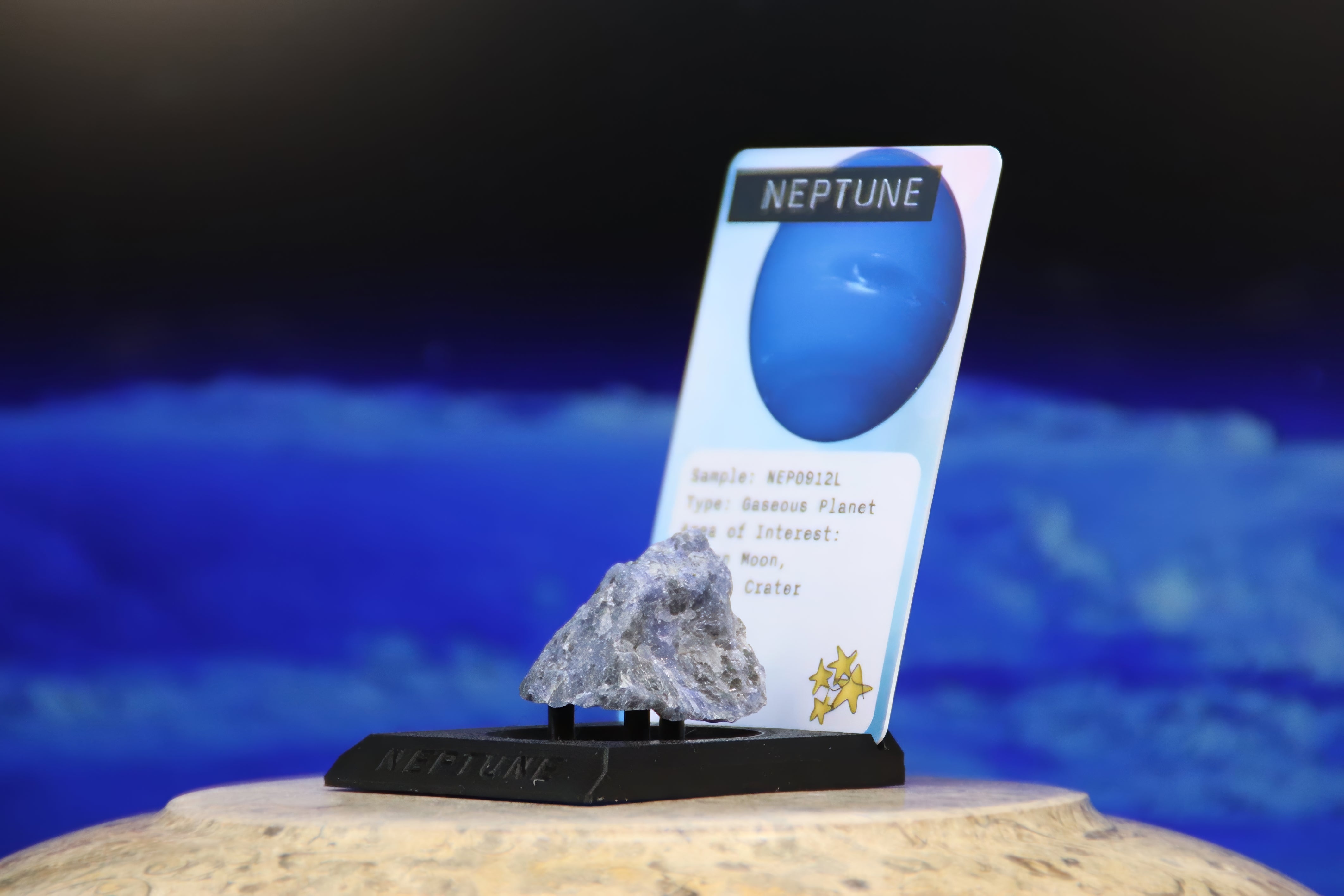 09 Planet Neptune Planetary Discovery Kit | Sodalite Rock Mineral Sample | STEM learning product | Planet 9 of Planet of the Month Club