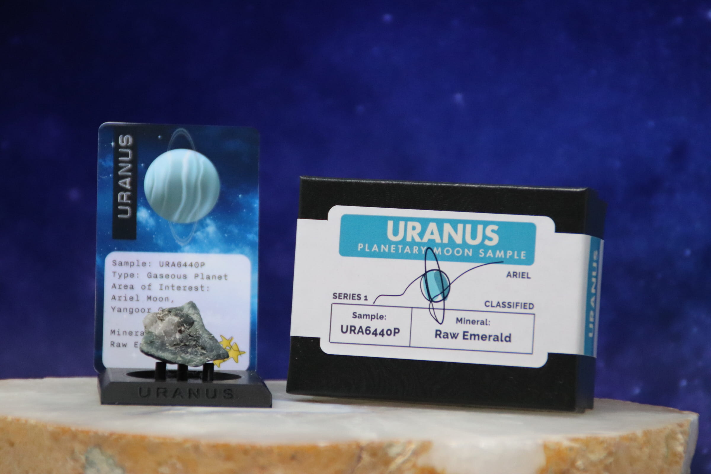 08 Planet Uranus Planetary Discovery Kit | Raw Emerald Rock Mineral Sample | STEM learning product | Planet 8 of Planet of the Month Club