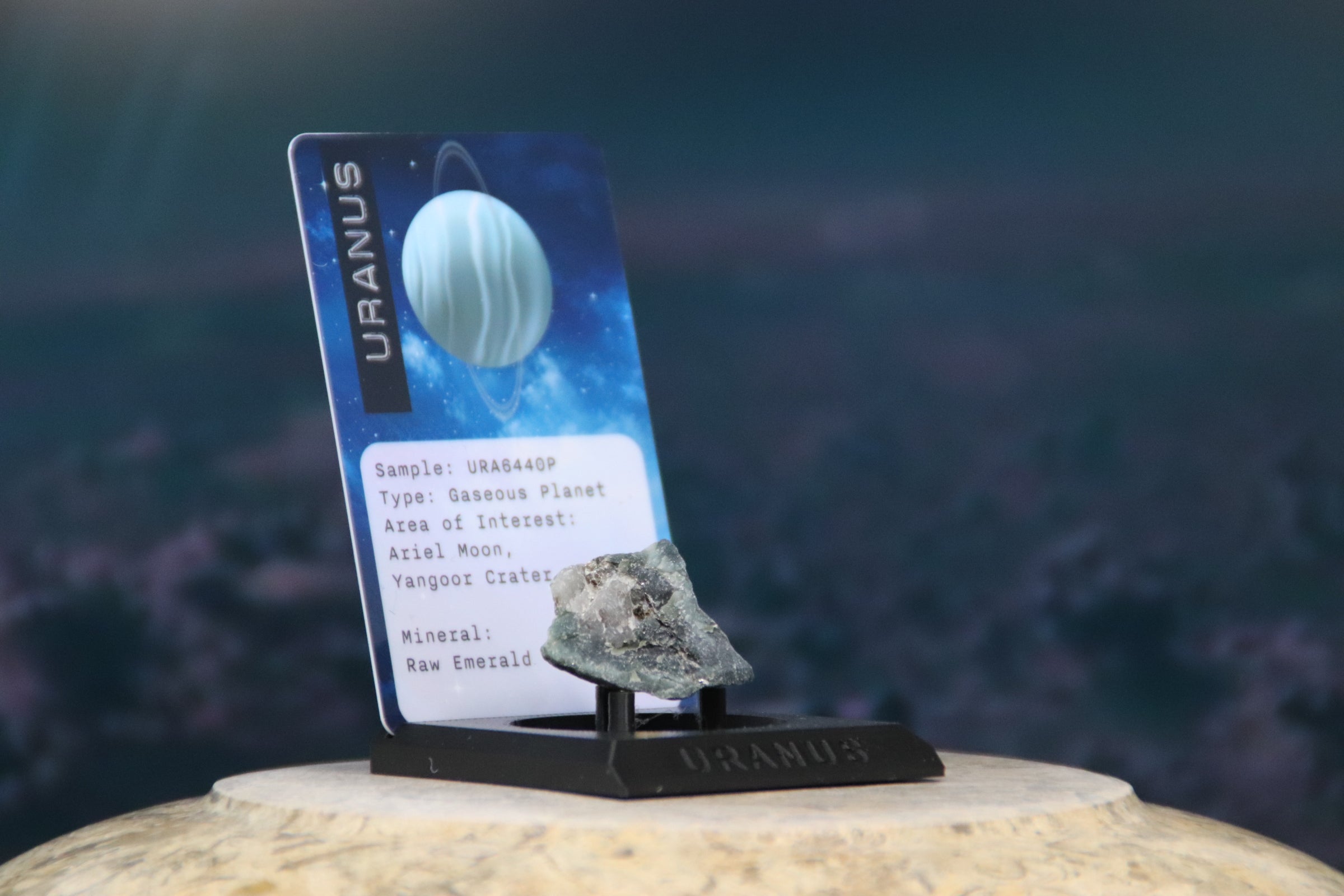 08 Planet Uranus Planetary Discovery Kit | Raw Emerald Rock Mineral Sample | STEM learning product | Planet 8 of Planet of the Month Club